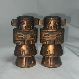 Vintage Bell‎ Trading Post solid copper Kachina doll salt and pepper shakers